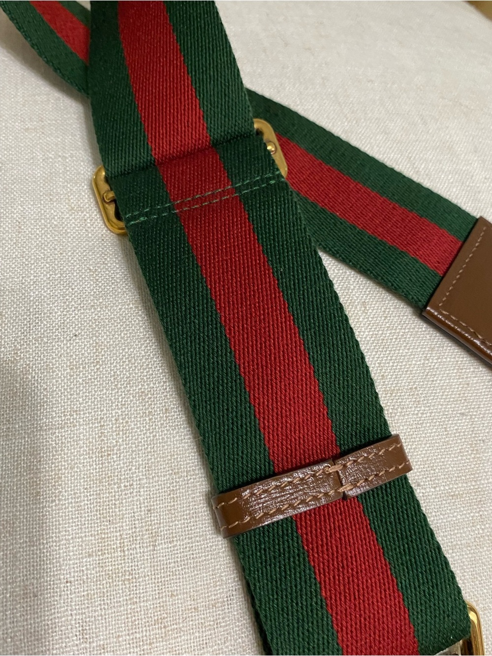 COA Gucci NWOT Wide Web Replacement Bag Strap Green/Red Wool Stripe Unisex - Picture 10 of 10